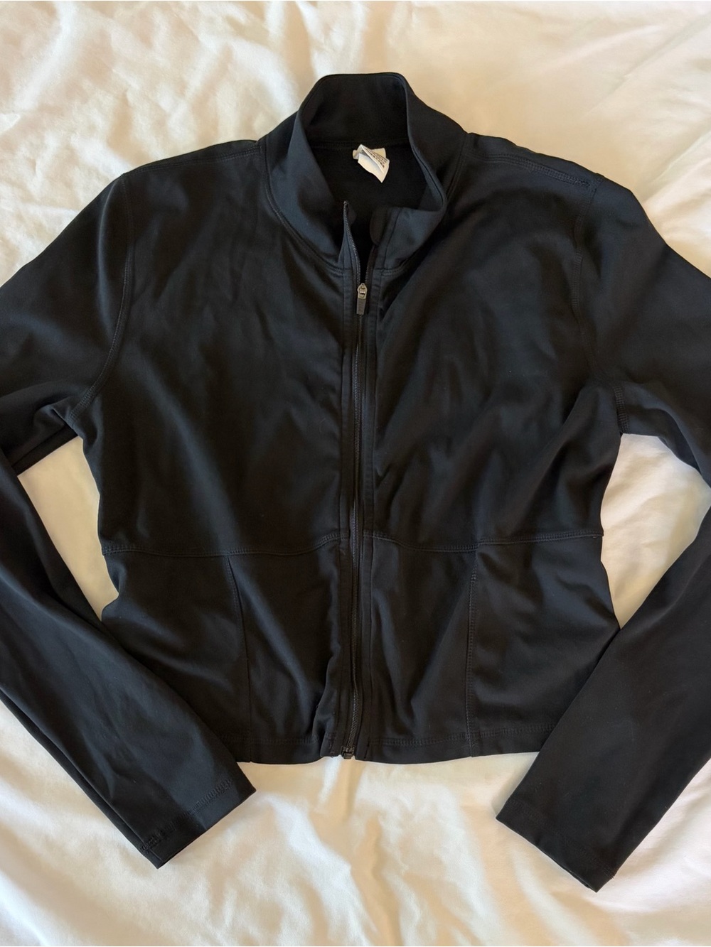 Victoria's Secret PINK Cropped Full-Zip Active Jacket - Black Lg